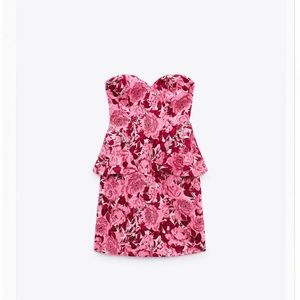ZARA FLORAL JACQUARD DRESS